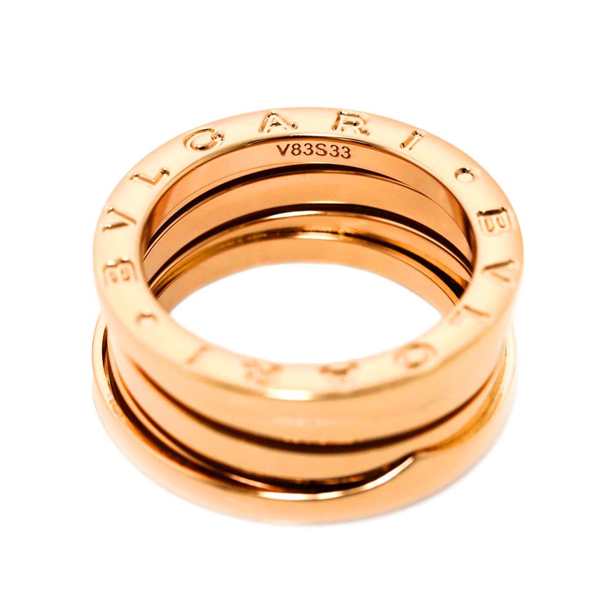 ブルガリ BVLGARI ビーゼロワン 3バンド #52 リング K18 PG