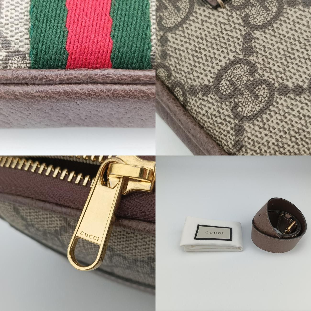 グッチGucciオフィディアブラウンPVCコーティングキャンバス×レザー519308