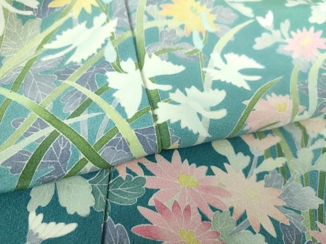 平和屋着物○訪問着 友禅 作家物 草花文 サギ草 暈し染め 正絹 逸品  