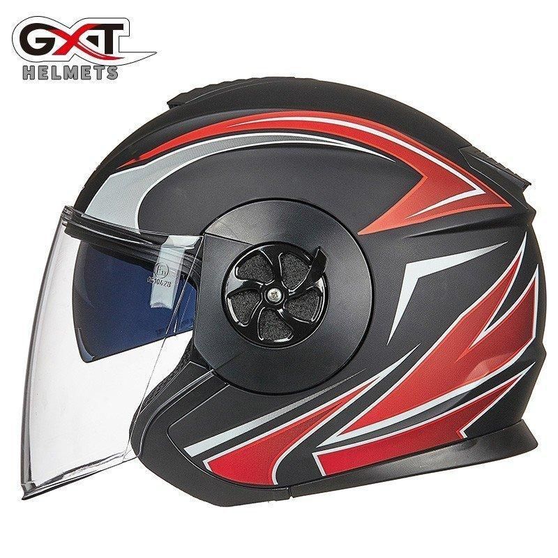 GXT ヘルメット ジェットヘルメット ダブルシールド バイクヘルメット ハーフヘルメット 半帽 Helmet 男女兼用 バイク用品 - メルカリ