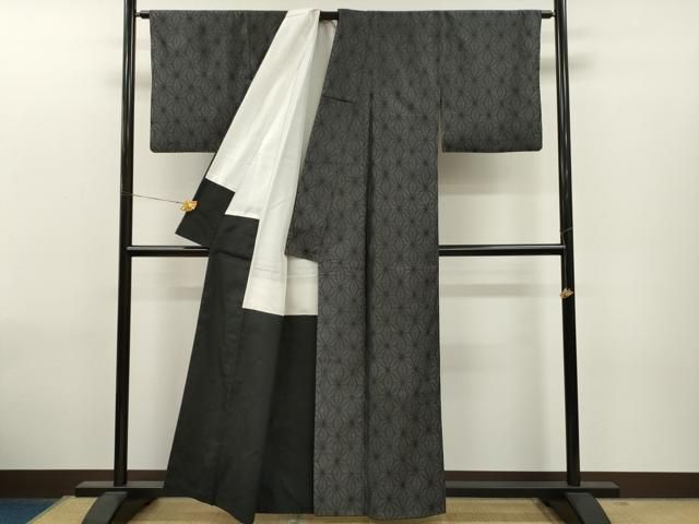 黒葉模様 本場大島紬 着物 羽織 （大島紬 葉模様 - からん