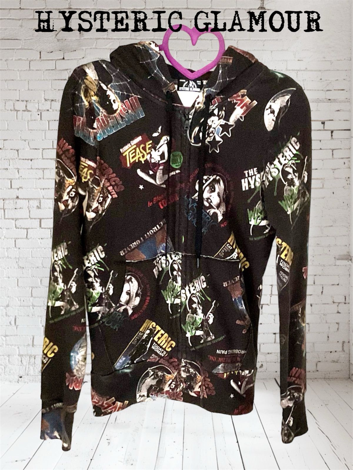 ヒステリックグラマー ☆ 総柄パーカー ☆ ヒスガール ☆ スウェット