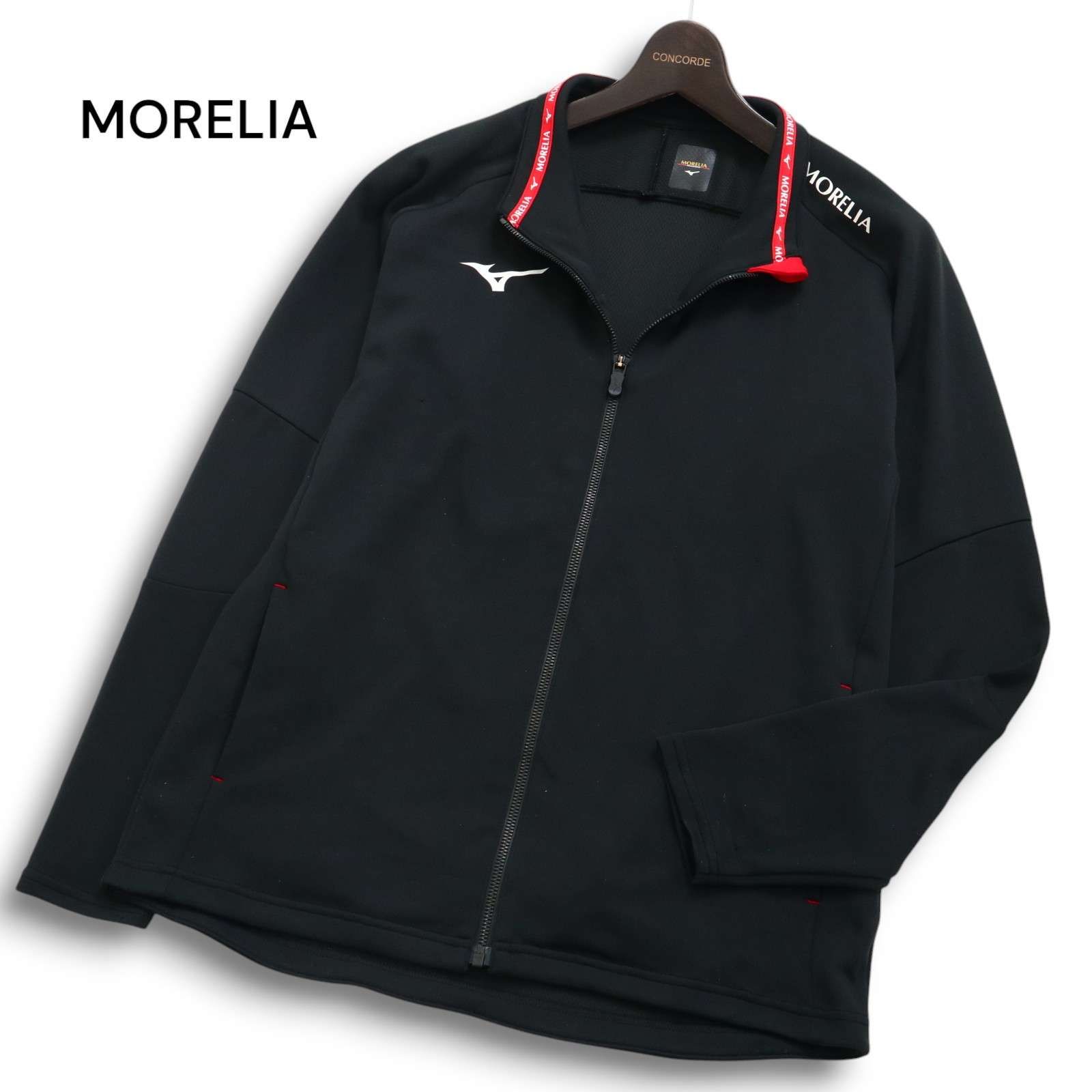 Mizuno MORELIA ブラックジャージ　Lサイズ MORELIA Mizuno モレリア ミズノ ロゴ☆ ストレッチ ジャージ ブルゾン
