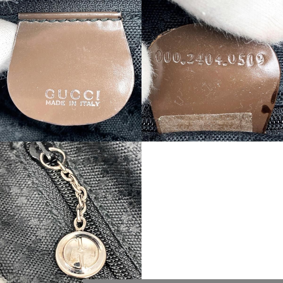 GUCCI グッチ バンブー ショルダーバッグ ブラウン 茶色 ナイロン