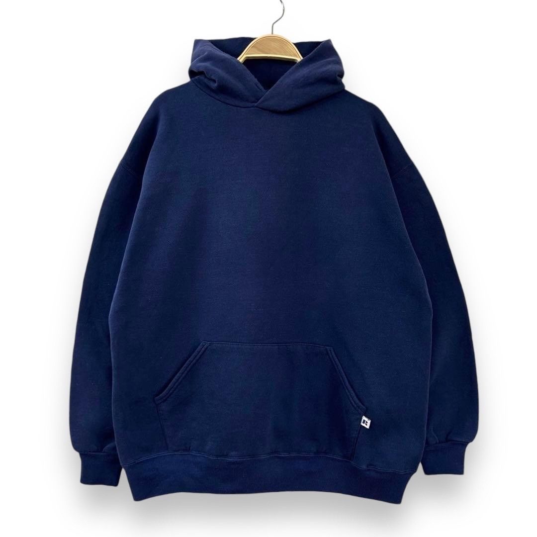 90s USA製 Russell athletic黒 無地パーカー フーディ ラッセル