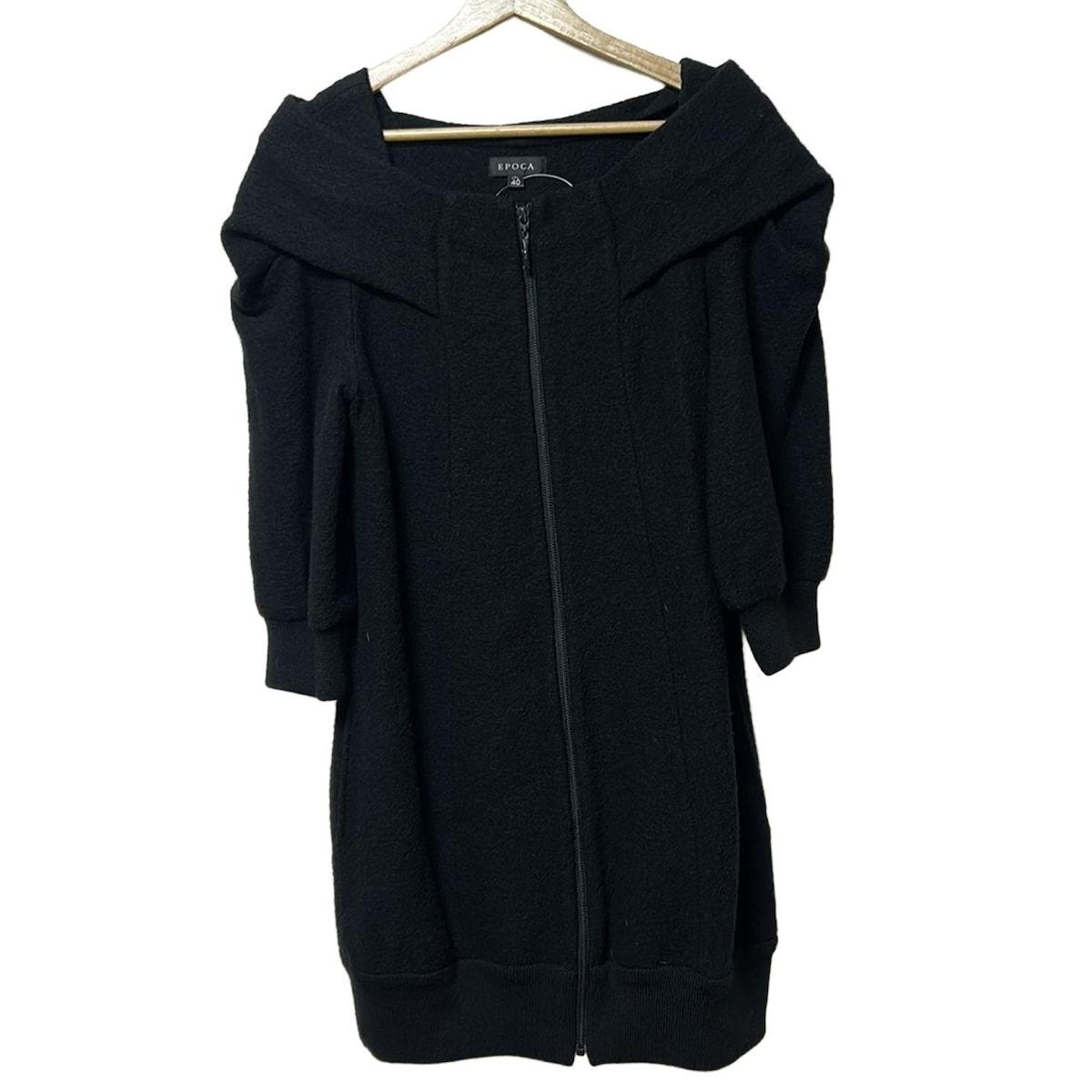 EPOCA コート 40 EPOCA(エポカ) コート サイズ40 M レディース - 黒 七分袖/ジップ
