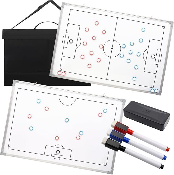 mewin サッカー用 作戦板 戦術ボード 作戦盤 両面 フルコート|ハーフコート マグネット対応 壁掛け 作戦版 ホワイト 大型サイズ