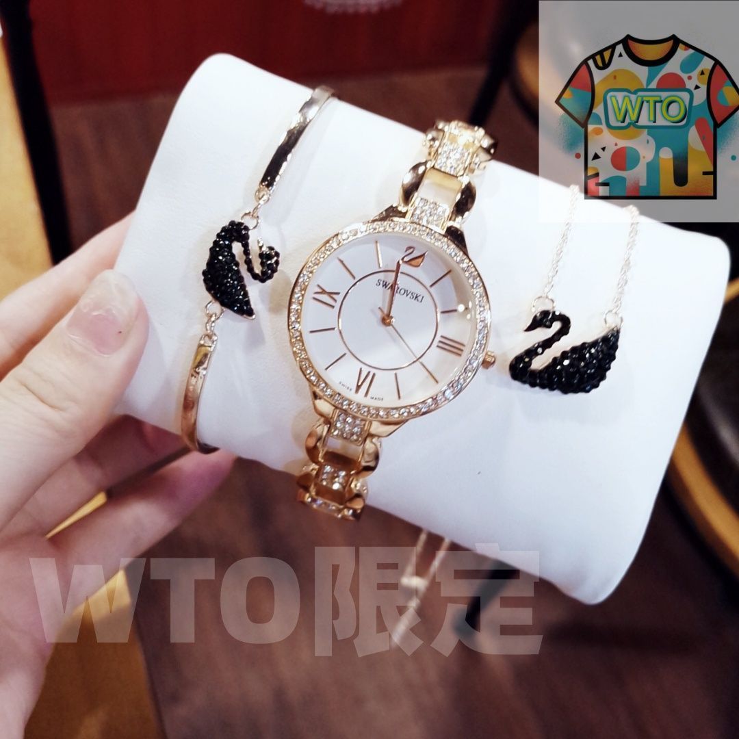 SWAROVSKI 腕時計 ネックレスセット 値下げしますた 今日特価】スワロフスキー 三件セット（腕時計＋ブレスレット＋