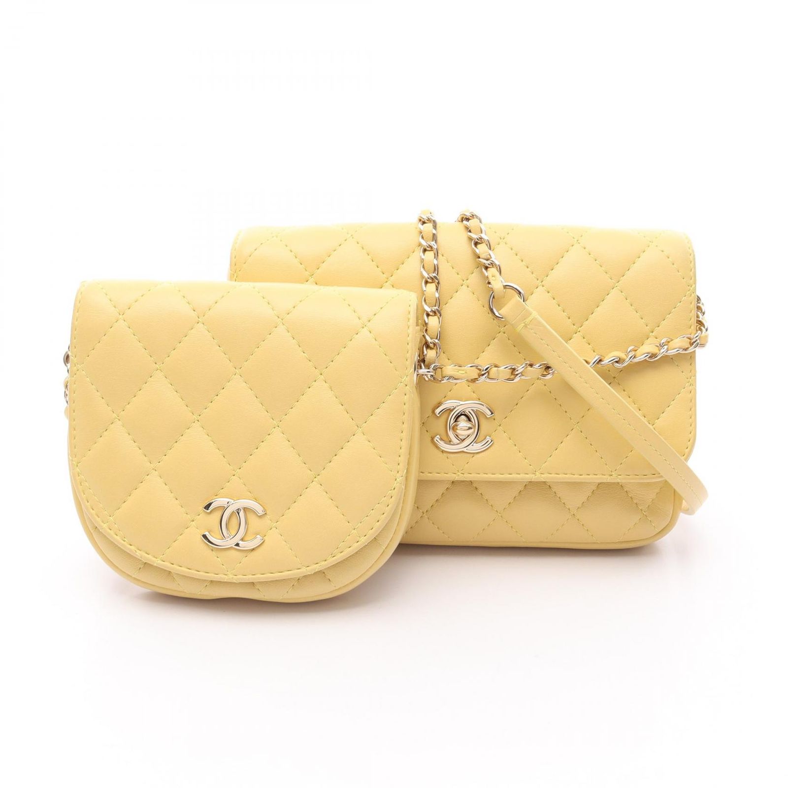 CHANEL イエロー ラウンドバッグ org.jpg