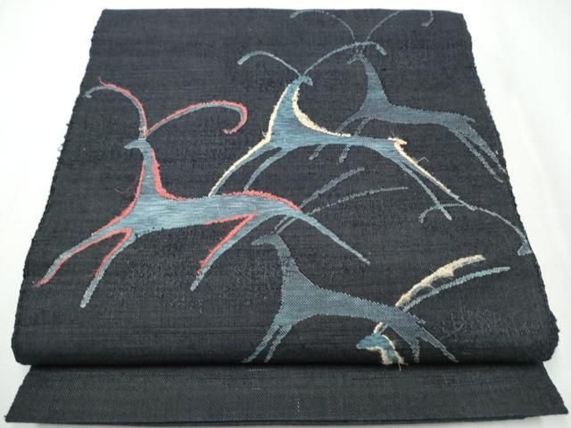 平和屋着物●八寸名古屋帯　紬地　鹿　正絹　逸品　CAAY2643hy 平和屋着物○八寸名古屋帯 紬地 鹿 正絹 逸品 CAAY2643hy - メルカリ