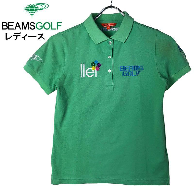 BEAMS GOLF ビームスゴルフ 半袖ポロシャツ 鹿の子 ロゴ ゴルフウェア