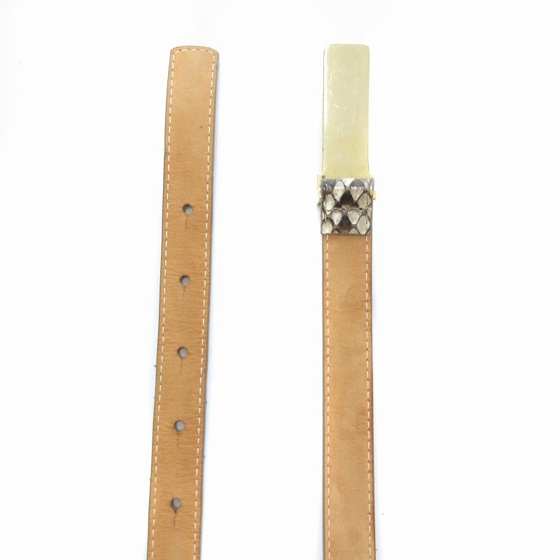 【美品】 MAISON BOINET / メゾンボワネ ベルト85/34 メゾンボワネ MAISON BOINET レザーベルト パイソン型押し 85/34