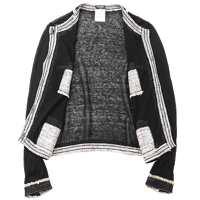 CHANEL シャネル ニットカーディガン P37863 COCOマークボタン リネン  