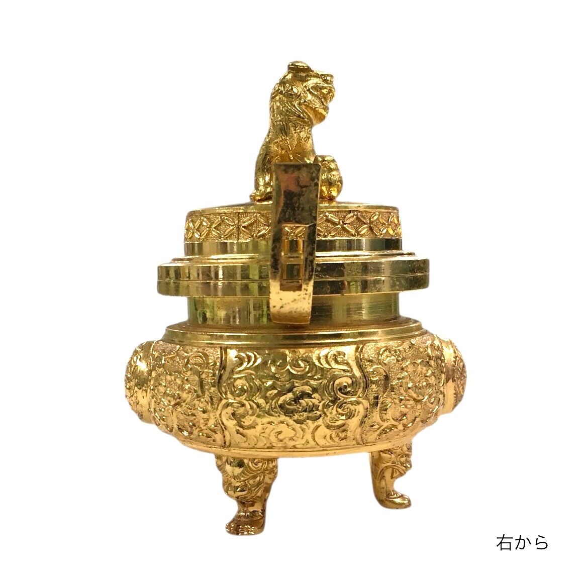 獅子型・ 香炉・ 真鍮製 獅子香炉 真鍮製 香炉 丸香炉 仏具 - メルカリ
