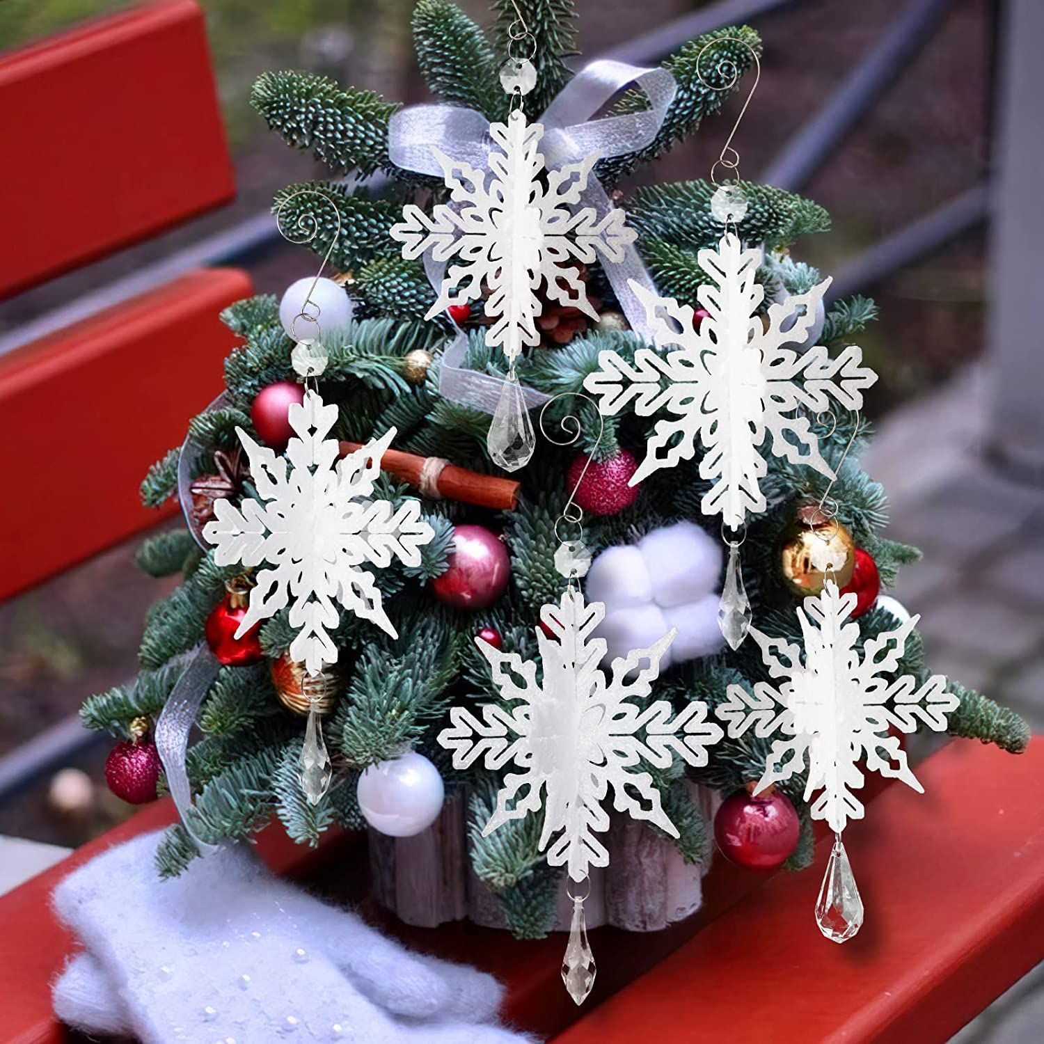 アメリカ購入☆ クリスマスツリー 雪の結晶オーナメント