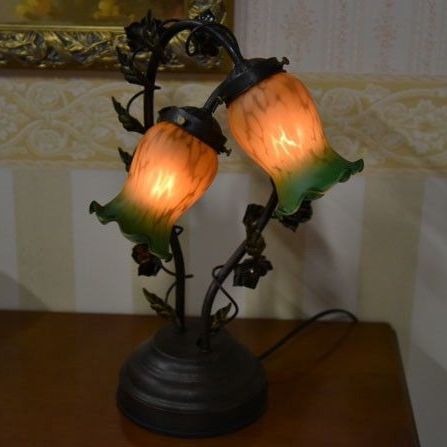 テーブルライト ランプ 室内エッセンス グリーンブッド2灯タッチランプ LED電球対応 北欧 アンティーク クラシック 4004 NEXPOTALLINN_EU