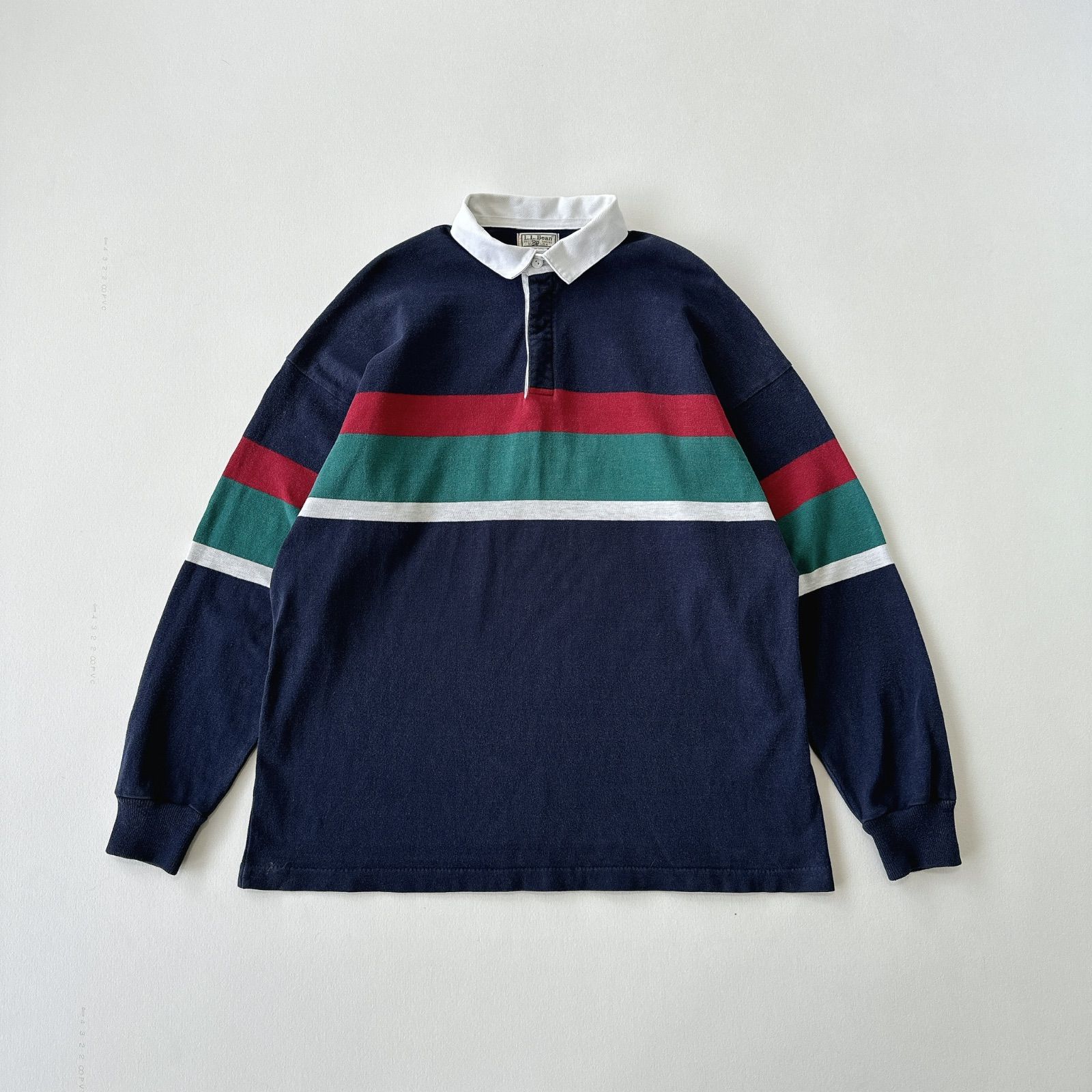 エルエルビーン90sラグビーシャツ 80's~90''s L.L.Bean Rugby Shirt USA製 SIZE L 80年代 90年代