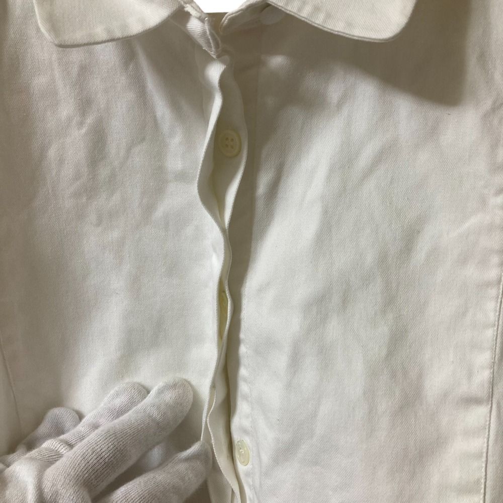 美品 Pale Jute ペールジュート ストレッチ ラウンドカラーシャツ ブラウス サイズF ホワイト レディース 古着 中古 中古】美品 Pale Jute ペールジュート ストレッチ ラウンド