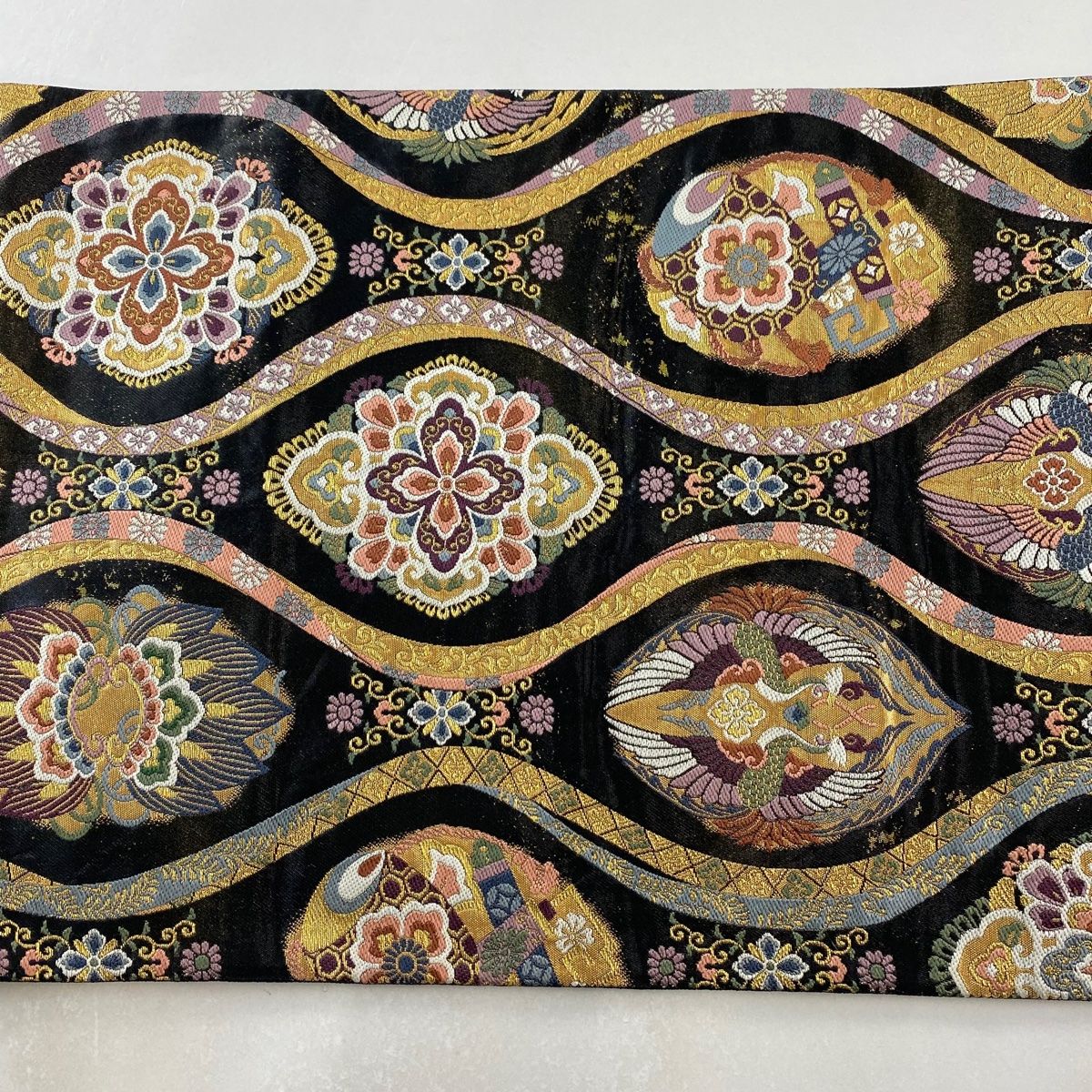 袋帯 秀品 立涌 華文 金糸 箔 黒 六通 正絹 【中古】 - メルカリ