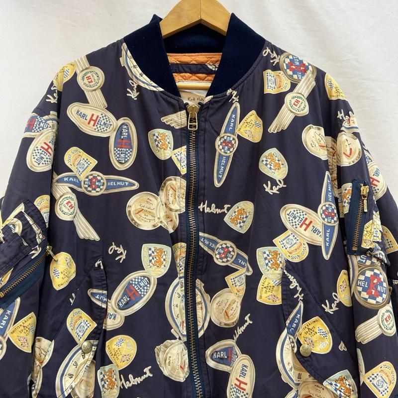 KARLHELMUT カールヘルム ジャケット 上着 ジャンパー ブルゾン レーシング 総柄 ボンバージャケット MA-1