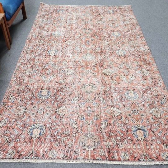 ヴィンテージラグ 142x253cm トルコラグ レッド 草木柄 - メルカリ