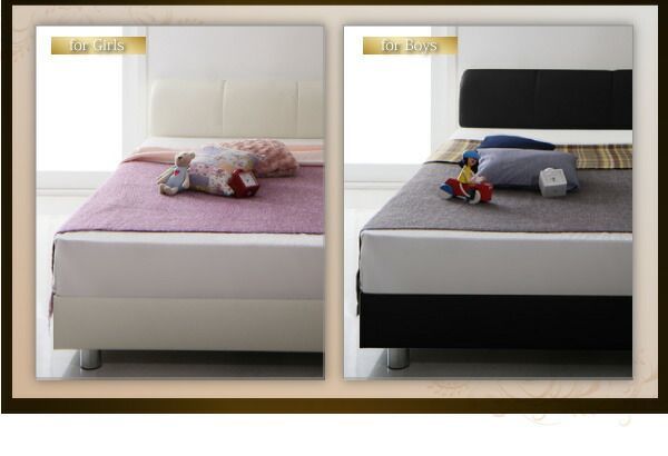 モダンデザインフロアベッド プレミアムポケットコイルマットレス付き