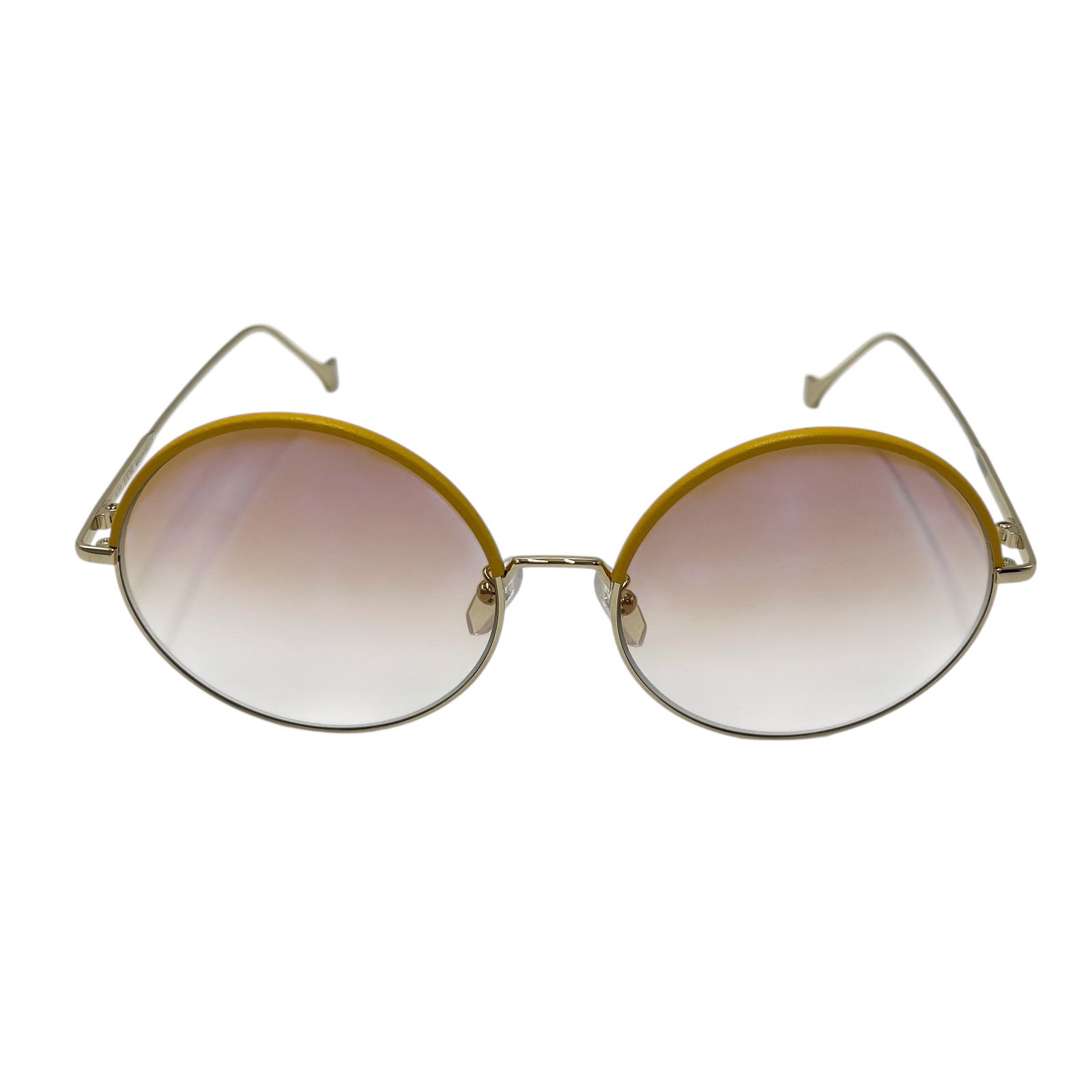LOEWE ロエベ サングラス メタル レザー メタル レザー ラウンド ゴールド×イエロー ゴールド