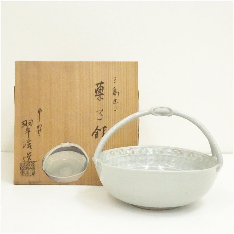 京焼 宮本翠浩造 三島手菓子鉢 共箱 食器 茶器 菓子器 おしゃれ かわいい 和菓子 主菓子 インテリア 茶道 茶道具 骨董 来客 ksk