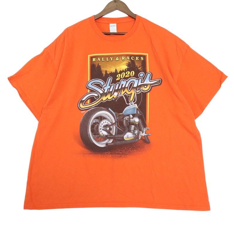 GILDAN クルーネック 半袖プリントTシャツ バイク メンズUS-3XL