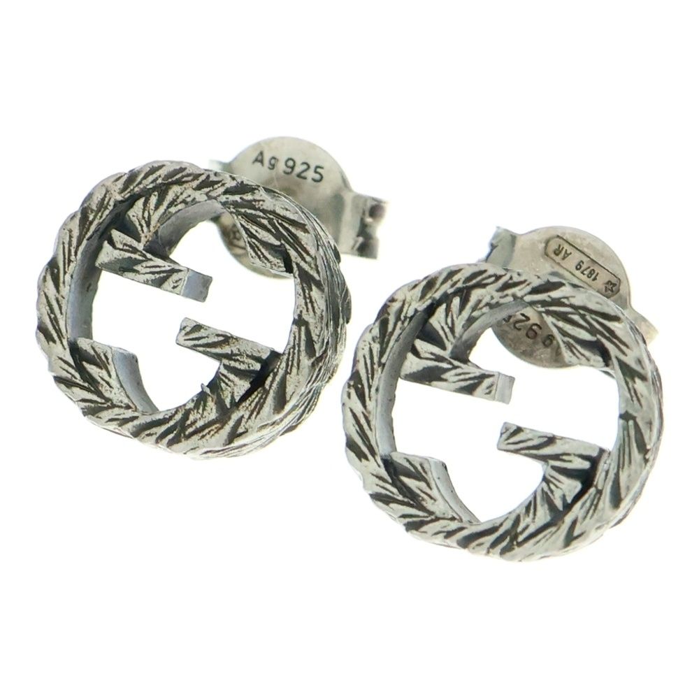 GUCCI グッチ インターロッキングG ピアス Ag925 SV シルバー スタッズ 457109