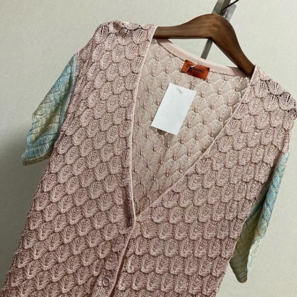 snc ミッソーニ MISSONI カーディガン ピンク系 ボーダー ニット