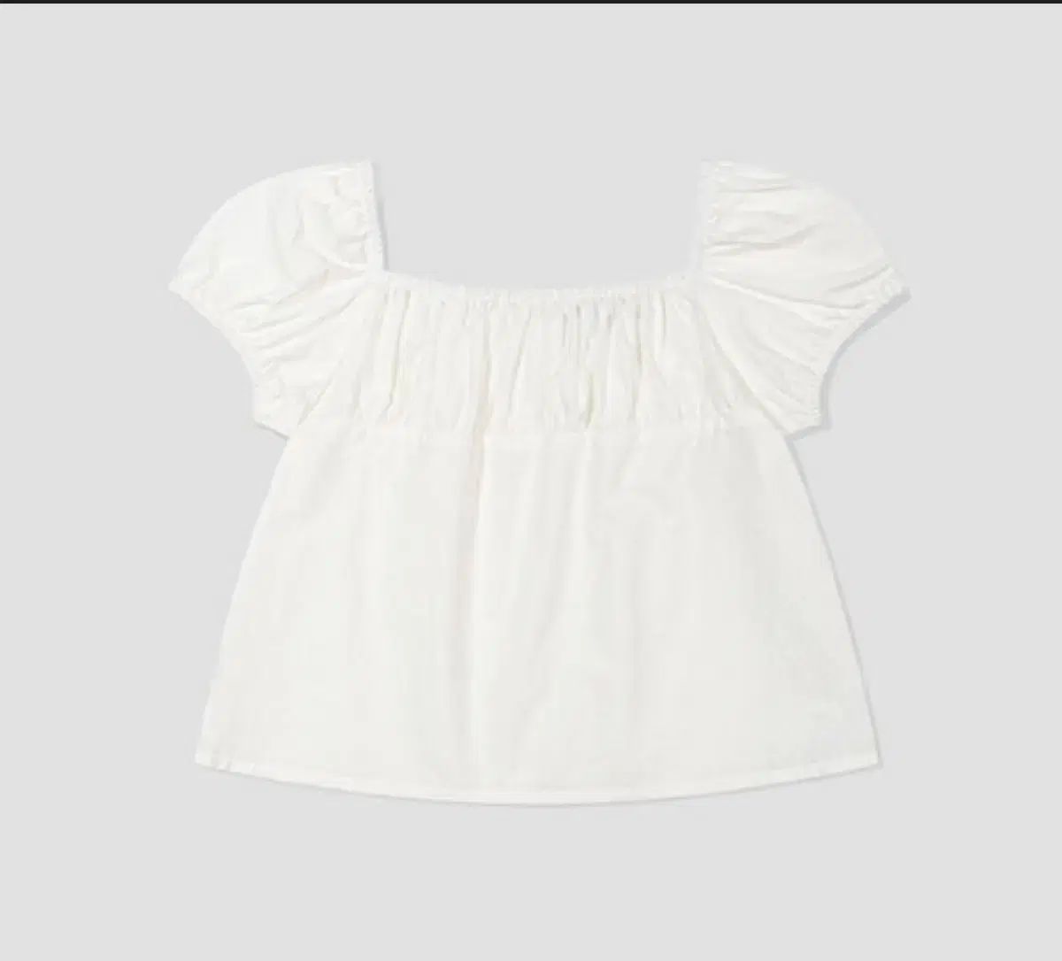 LOW CLASSIC(ロウ クラシック) shirring cotton top blouse 白