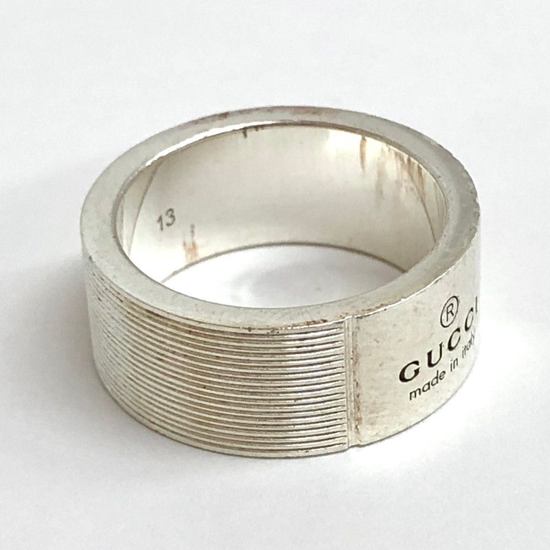 f*f様 Gucci シルバーリング 925 MADE IN ITALY NIB Authentic Gucci Sterling 925 Silver Signature Band Ring