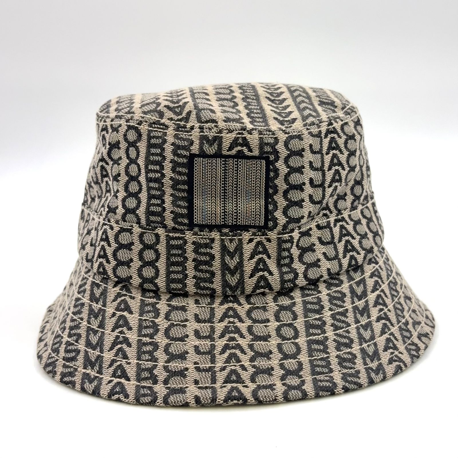 MARC JACOBS モノグラム バケットハット コットン ブラック×ホワイト 帽子