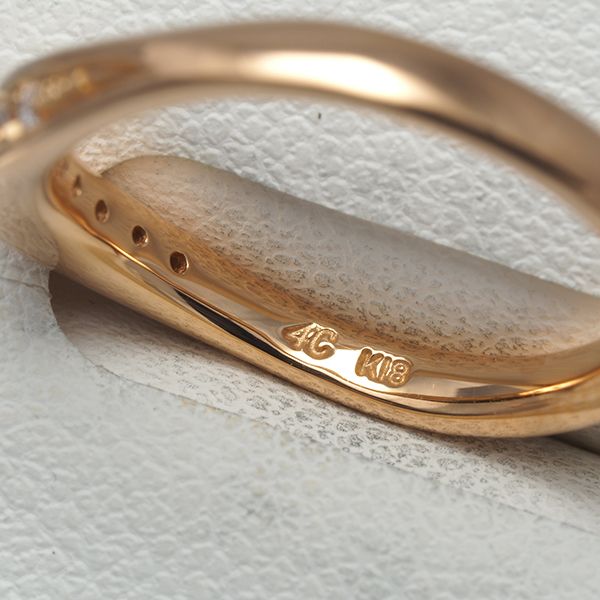 4℃ リング ダイヤ ダイヤモンド ウェーブ 7P 6号 K18PG #169684 - メルカリ 