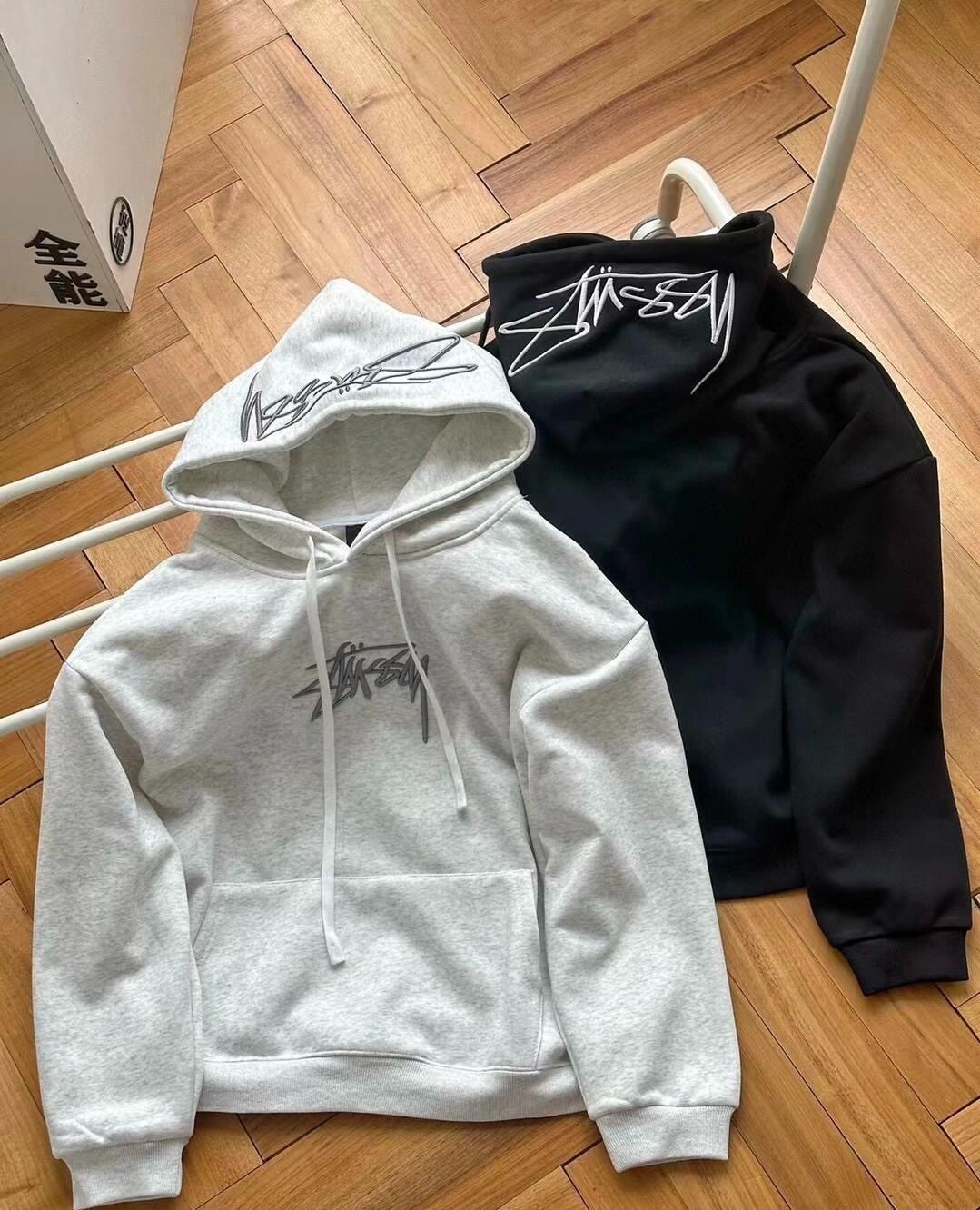 stussy 秋冬ファッション新作フード付きプリックル刺繍フード付きスウェットシャツ