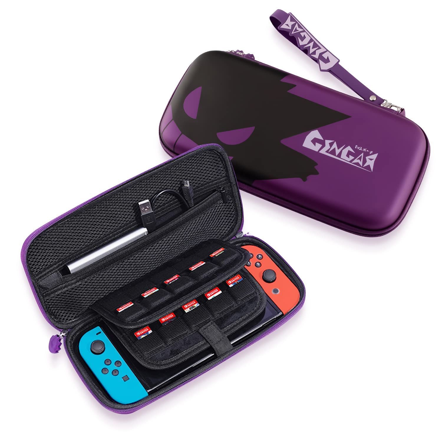 Oled収納バッグ 【全面保護・衝撃吸収・防汚防水・ストラップ付】Switch 大容量 ケース 20枚ゲームカード ケース スイッチ スイッチキャリングケース 有機el ハードポーチ Switch/Switch