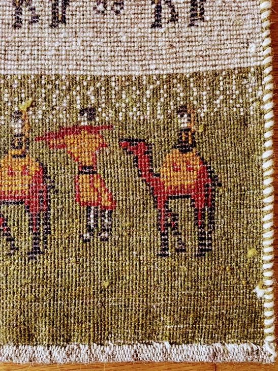 ギャッベライオンペルシャ手織り玄関マットサイズ63\92㎝ No 21-5201