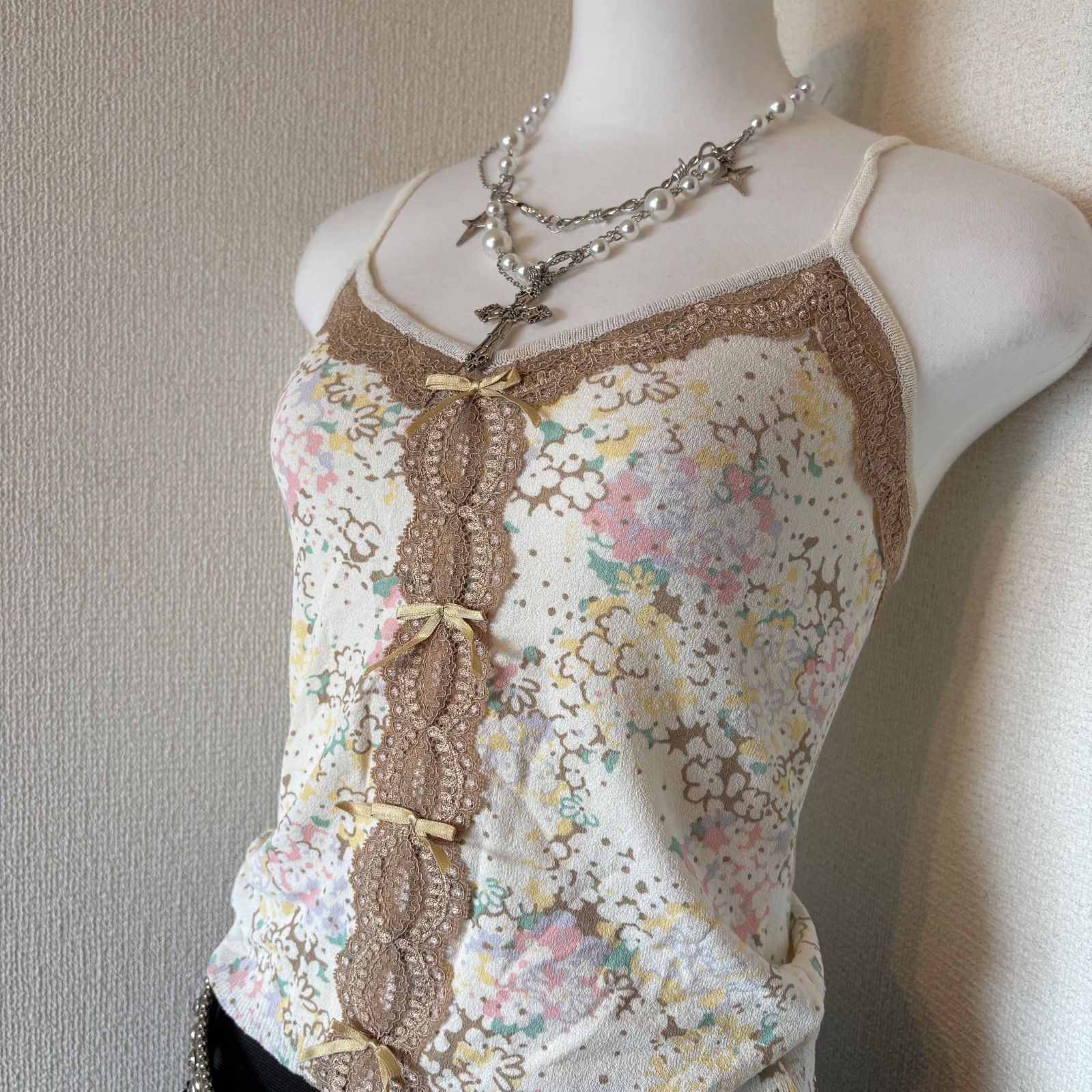 ダークコアベロアレースキャミy2kフェアリーグランジ姫ギャル古着屋ランジェリー ベロア キャミソール y2k フェアリーグランジ 90s 00s キャミ