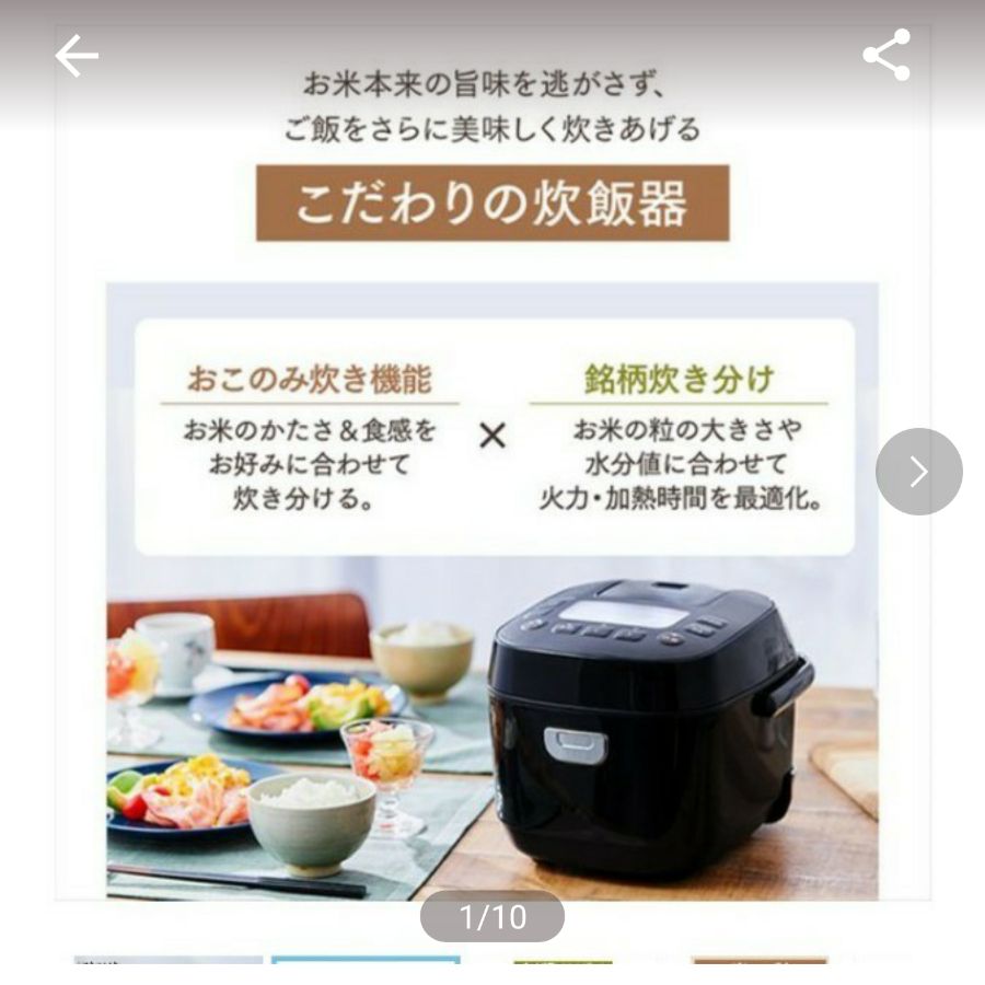 アイリスオーヤマ 炊飯器 銘柄炊き RC-ME30-B - 炊飯器