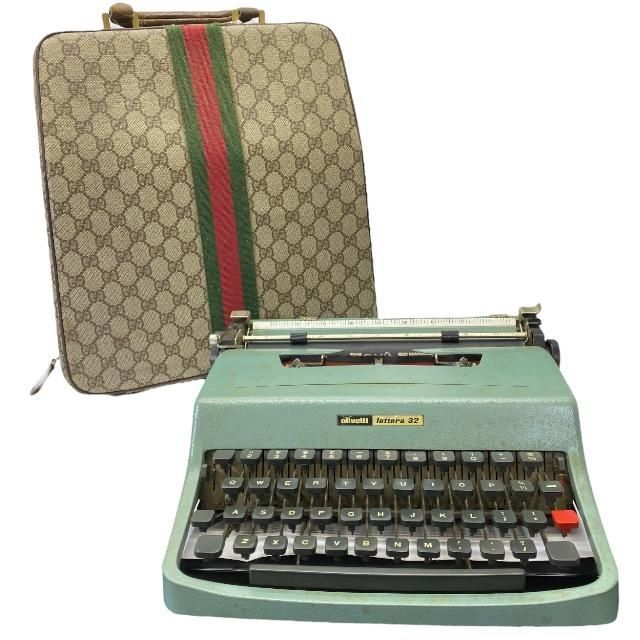 GUCCI グッチ ヴィンテージ オリベッティコラボ タイプライターケース シェリーライン GGスプリームキャンバス ベージュ