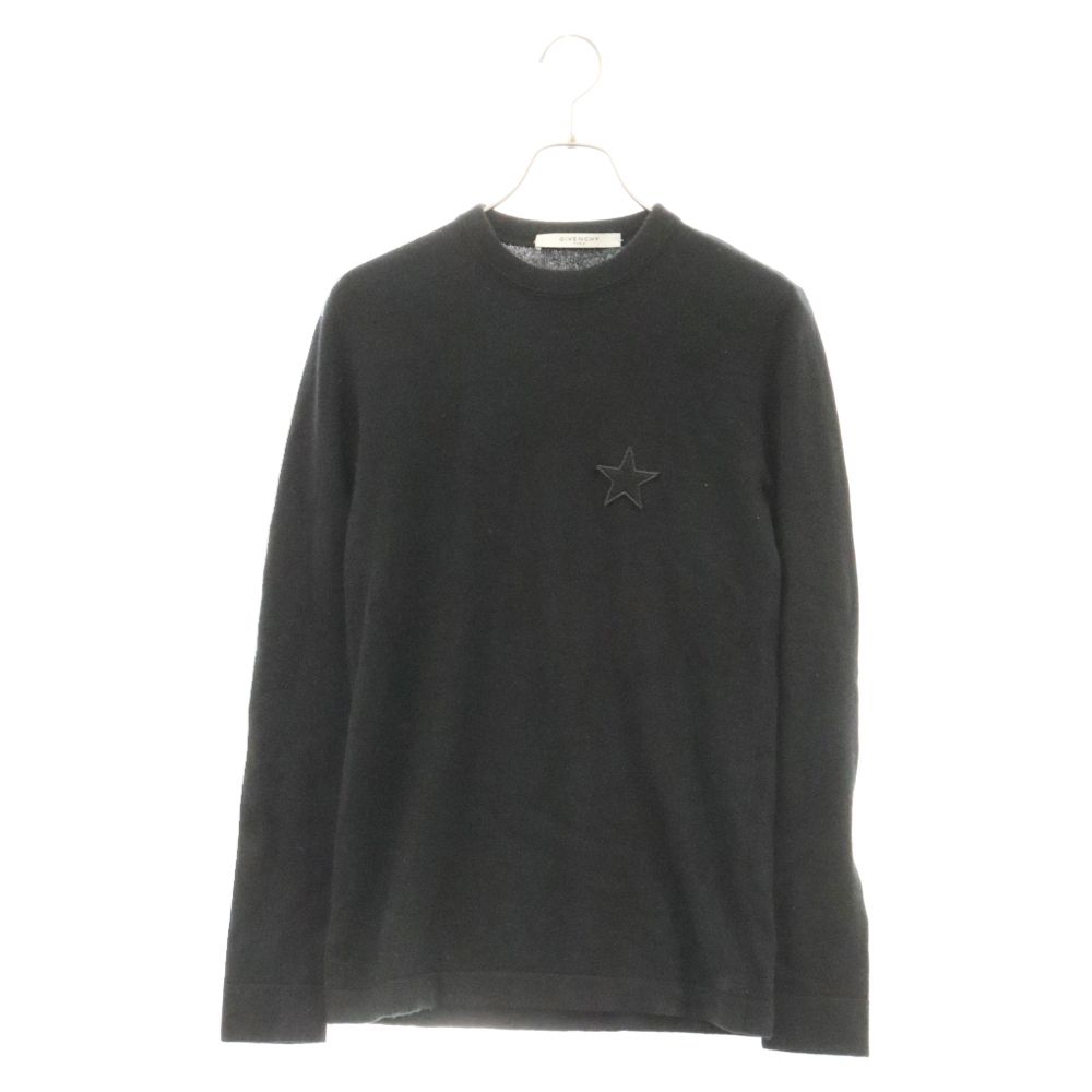 GIVENCHY スターパッチ　ニット　セーター　星　ブラック　M相当 GIVENCHY (ジバンシィ) STAR PATCH KNITスターパッチニット