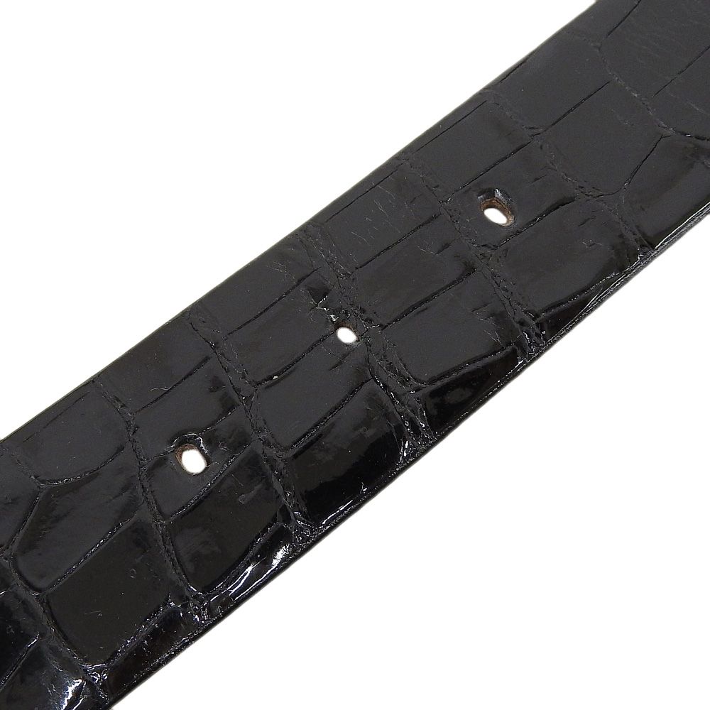 【本物保証】 箱付 新品同様 ベルト メンズ 腰ベルト シャイニークロコ ブラック 爬虫類 ノーブランド No brand 本物保証】 箱付 新品同様 ベルト メンズ 腰ベルト シャイニークロコ