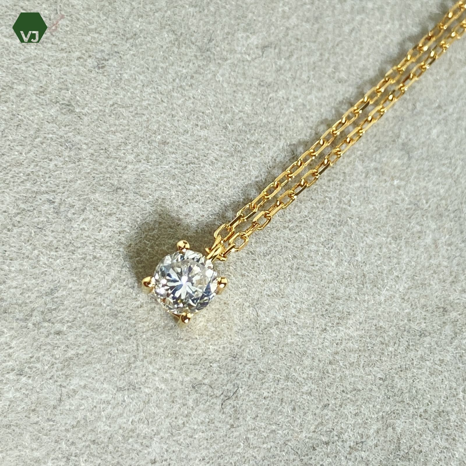 27-12】一粒ダイヤモンド ネックレス D0.37ct【中古】【K18YG】【約40  