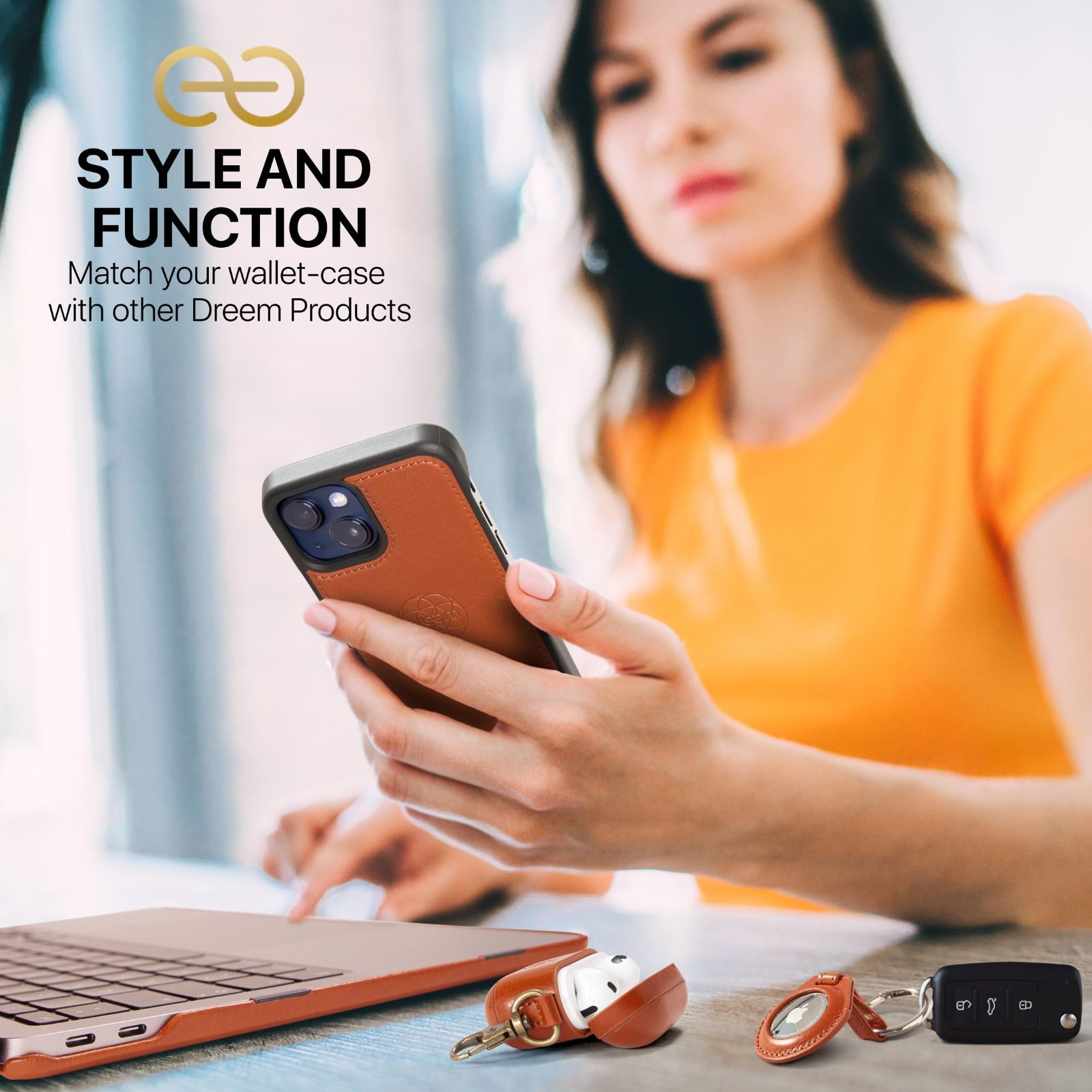 在庫セール マグネット着脱式 耐衝撃 ヴィーガンレザー製 携帯電話ケース - Plus用 RFIDカード保護機能 14 iPhone 2通りに使えるフリップスタンド付き Apple - 財布型ケース フィボナッチ Fibonacci 2イン1 キャラメル