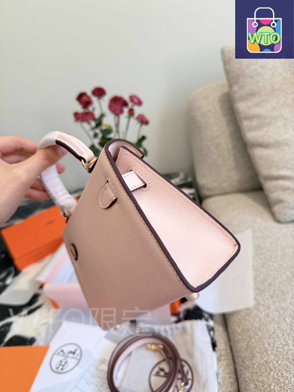 ☆ケリー商品☆ご購入ありがとうございます♪ エルメス ケリートゥーゴー Kelly to go バイカラー 新色チャイ