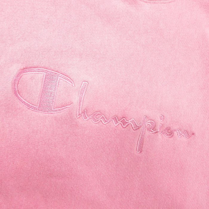 M|古着 長袖 チャンピオン Champion リバースウィーブ メンズ 90s ビッグロゴ クルーネック ピンク 25sep22 スウェット スエット トレ