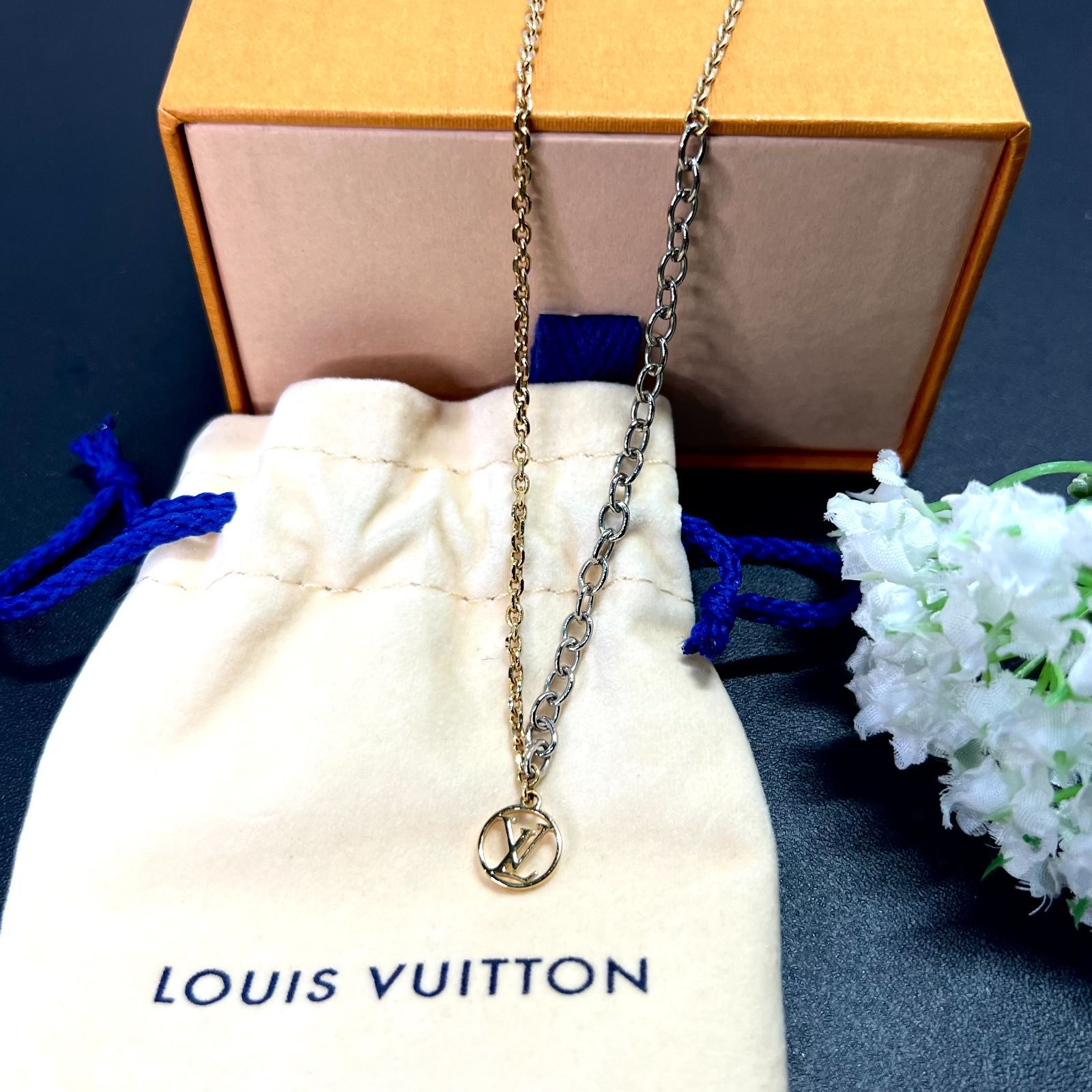 LOUIS VUITTON／ルイヴィトン M68074 ロゴマニア ネックレス
