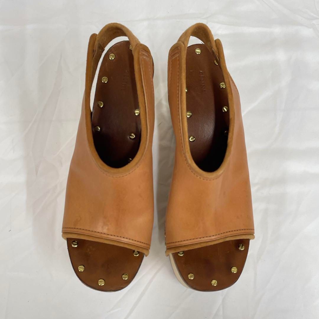 美品！CELINE セリーヌ　フィービー期 サンダル ウェッジソール レザー CELINE - 美品 セリーヌ CELINE サンダル フィービー期 ウェッジ