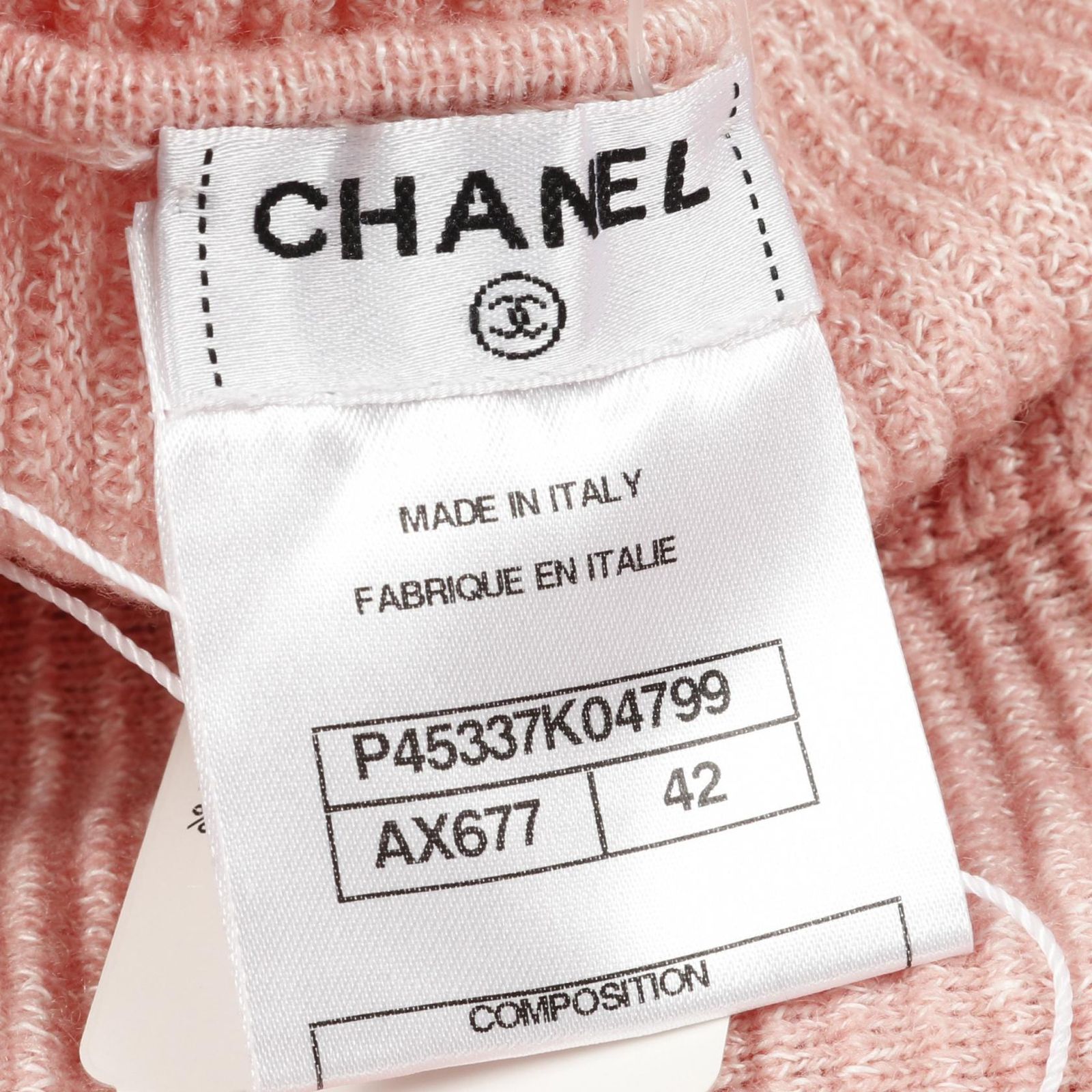 【CHANEL】COCOマーク　カシミア　ペールピンク　ニット シャネル】美品 CoCoマーク カシミア ペールピンク ニット 本物保証